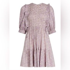 Sea New York Ida Print Puff Sleeve Smocked Dress